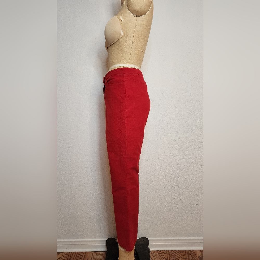 Theory Red Crop Moleskin Twill Trousers - Picture 5 of 9